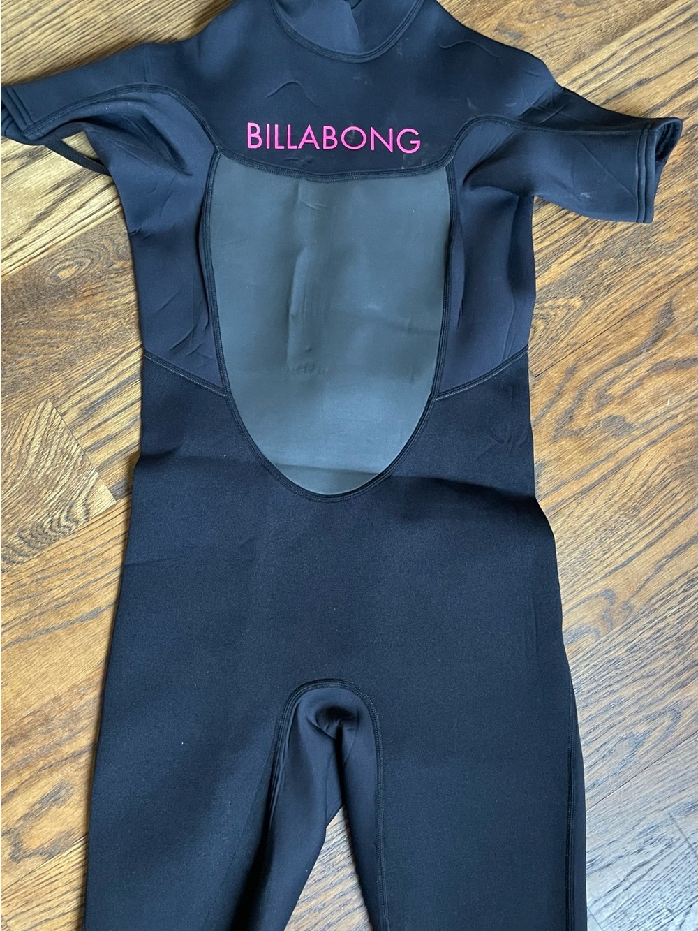 Billabong Black Short-Sleeve Wetsuit with Pink Logo